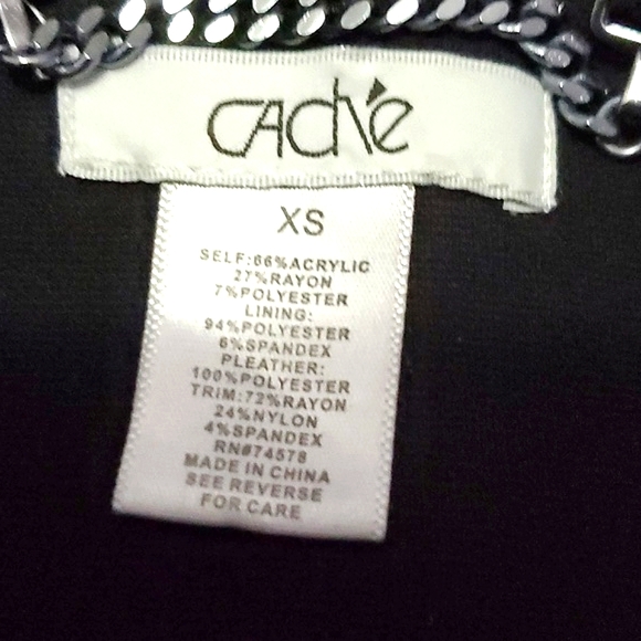 Cache Black Textured High Neck Sleeveless Fitted Zip Up Vest Office Casual - Picture 9 of 10